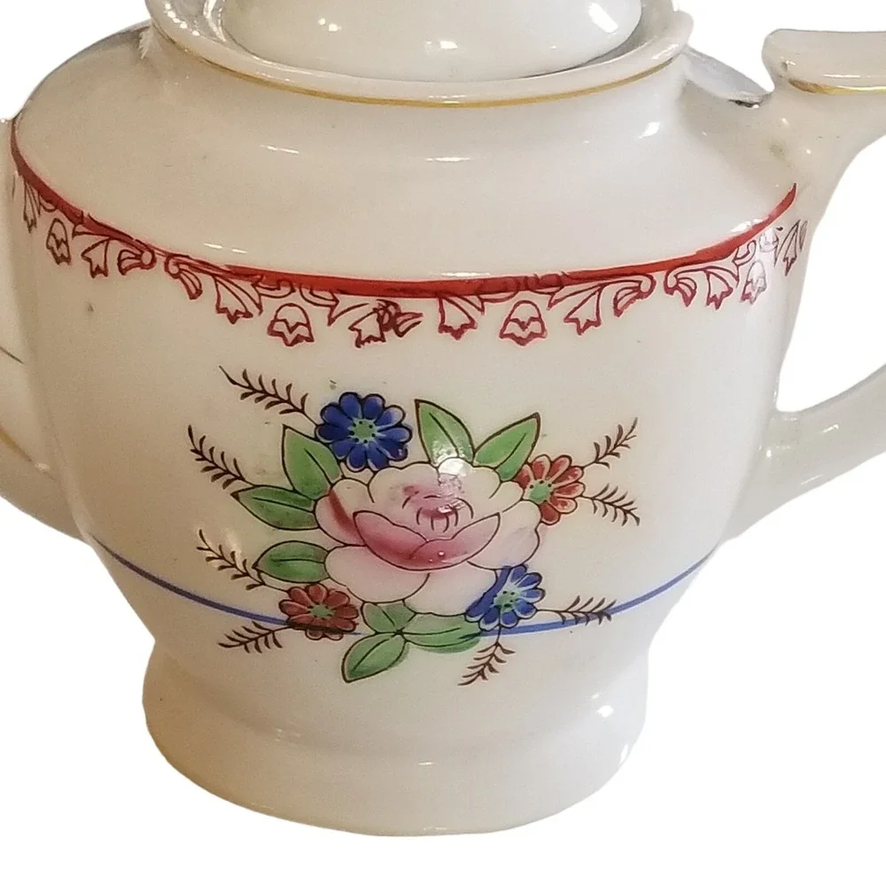 Little Hostess Child's Dainty Pastel Pattern China Teapot Sears Roebuck Japan